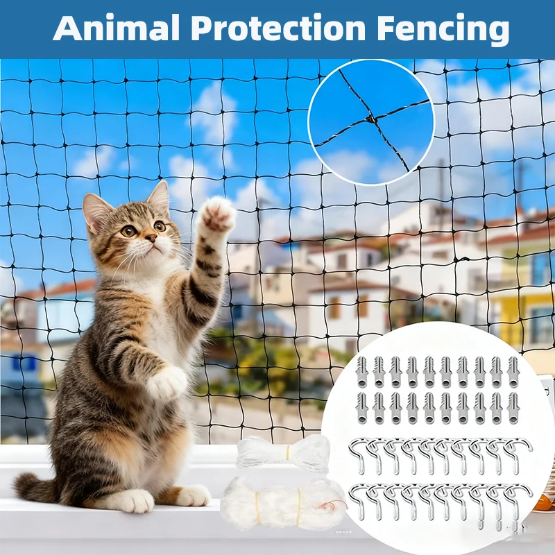 Pet Safety Netting Nylon Bird and Cat Protection Netting Prevents Cats From Escaping or Falling From Balconies Safety Railings Pet Safety Netting Nylon Bird and Cat Protection Netting Prevents Cats From Escaping or Falling From Balconies Safety Railings
