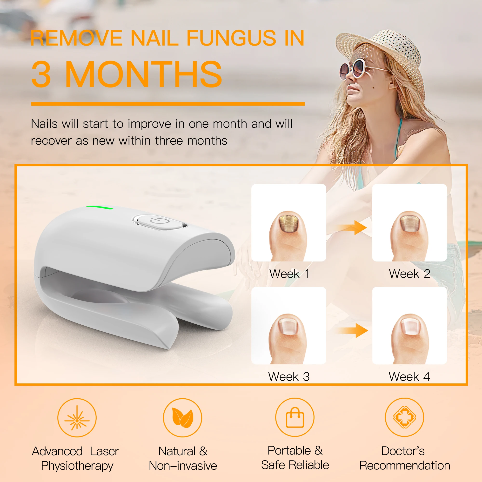 Nail Fungus Laser Treatment Device Repair Toenail Fingernail Onychomycosis Cure 470nm 660nm 905nm nail fungus remover laser therapy pen personal health care
