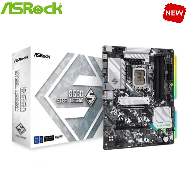 Новая материнская плата B660 для ASROCK B660 Steel Legend LGA 1700 DDR4 B660 поддерживает процессор i5 10400f i3 12100f 12400f