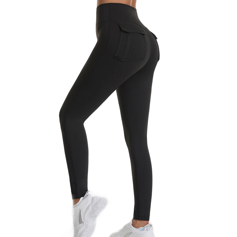 Black Leggings Womens Fashion Butt Lifting Leggings With Pockets For  Stretch Cargo Leggings High Waist Workout Running Pants Workout Leggings  for