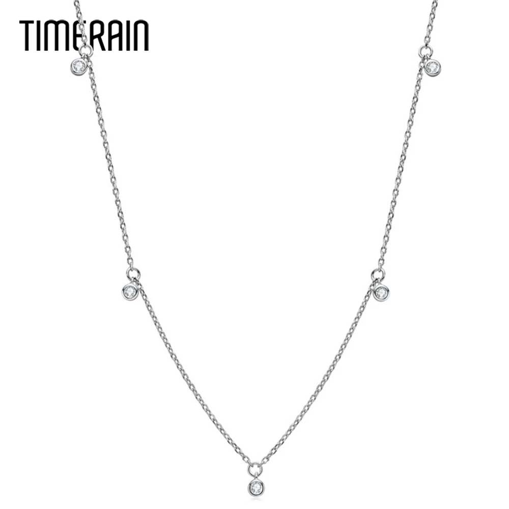 Collana moissanite in argento sterling per donna gioiello elegante_voghion.com