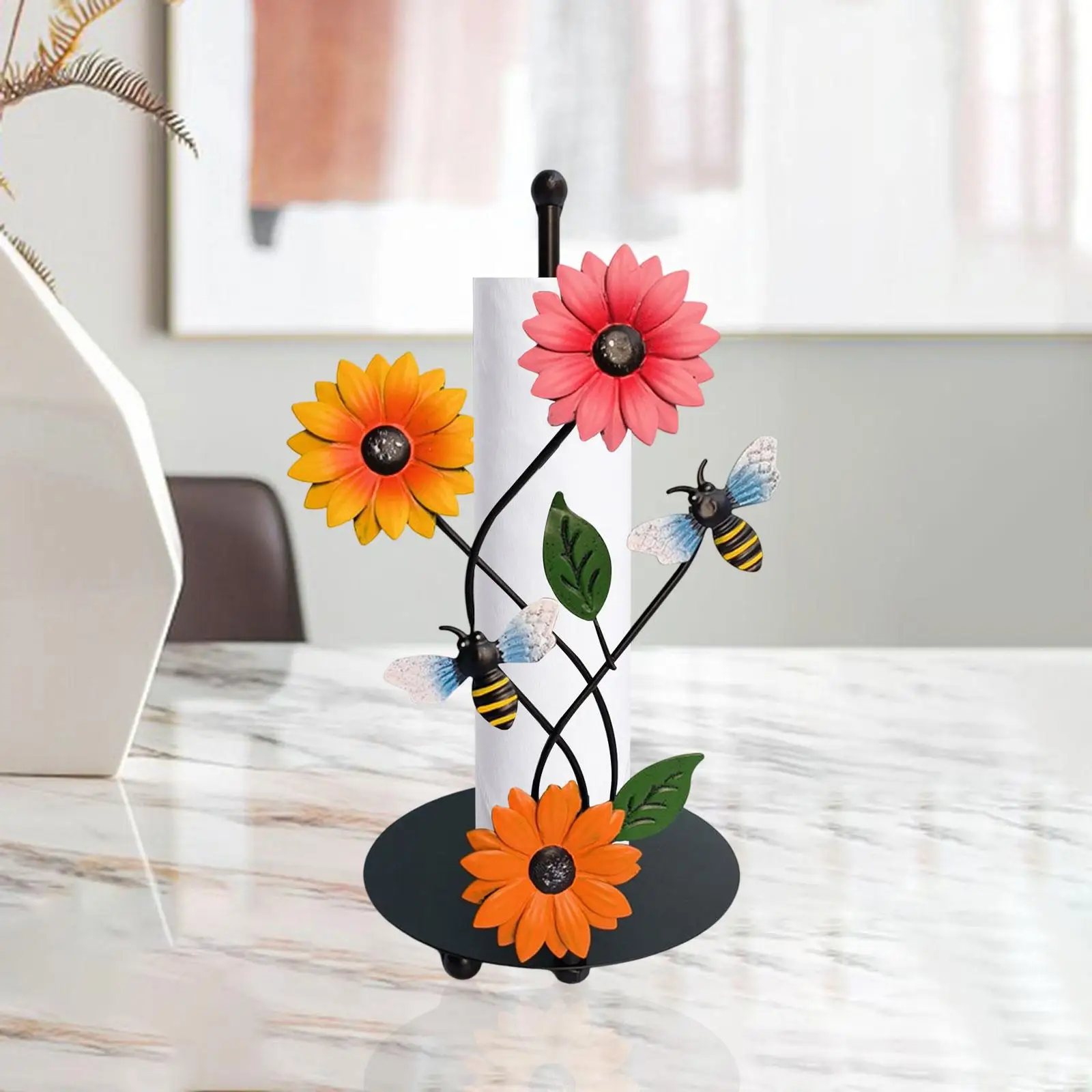 Metal Sunflowers Kitchen Paper Towel Holder Free Standing Paper Roll Holders  Vertical Tissue Holder Rack for Kitchen Accessories - AliExpress