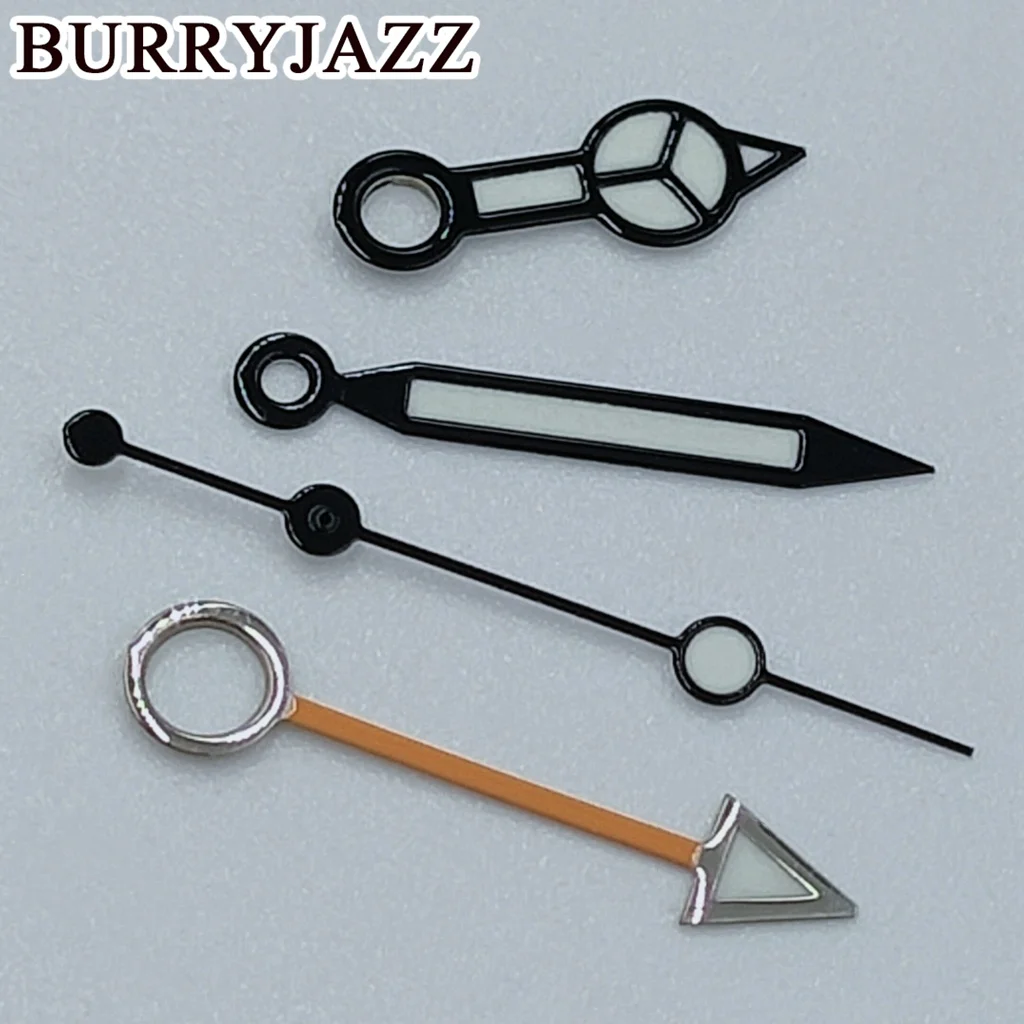 BURRYJAZZ NH34 GMT Watch Hands Silver Blue Red Purple Green Black Rose Gold Hands Green Luminous watch accessories