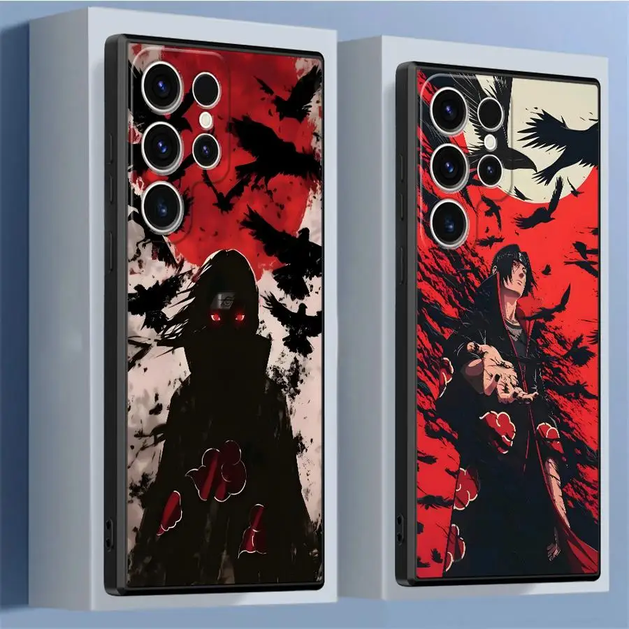Black Soft Phone Cover with Cool Uchiha Itachi Design