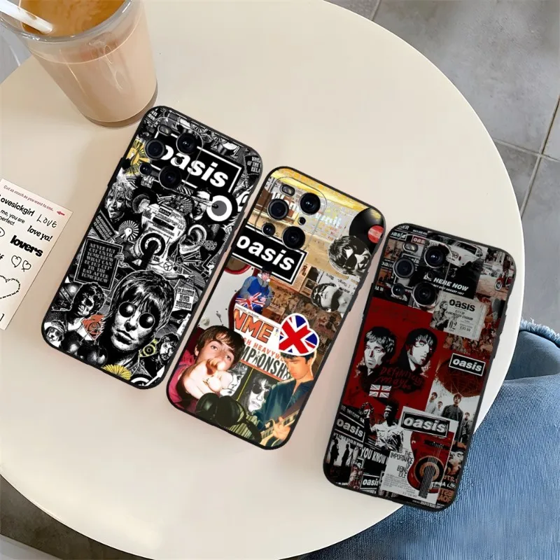 Custodia Per Telefono Oasis-Poster Per Oppo Find X3Neo X3Pro X5Pro Reno6 7 Proplus A16 A54 A57 K9 A72 A74 A93 A94 Black Coque