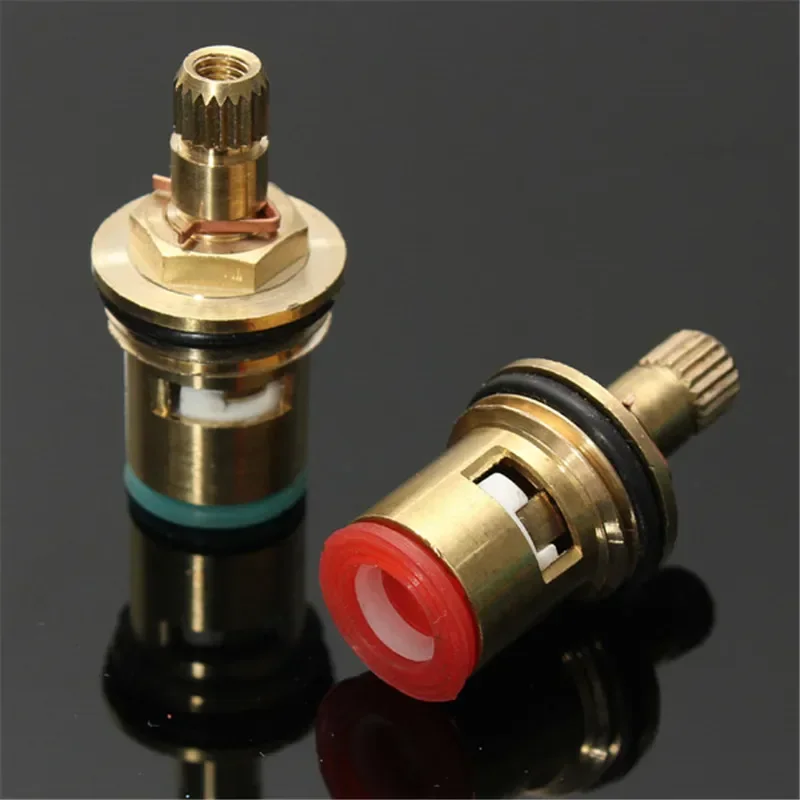 Faucet Cartridge Standard 1/2 Thread Ceramic Water Mixer Tap Inner Faucet Disc Valve Replacement Hot and Cold Water 2Pcs