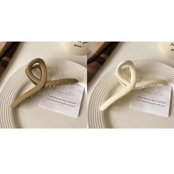 Set of Stylish Matte Hair Claw Clips for Women and Girls - Fashionable Korean - Inspired Hair Accessories (2 pcs brown white)