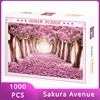 75*50cm Adult Paper Jigsaw Puzzle 1000PCS Sakura Avenue Adult Stress Relief Children Educational Entertainment Christmas Gift 1
