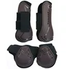 Horse Protection Leg Guard Boots Front Hind Leg Boots Adjustable PU Shell Wrap Protective Boots Horse Fly Leg Guards Set 4