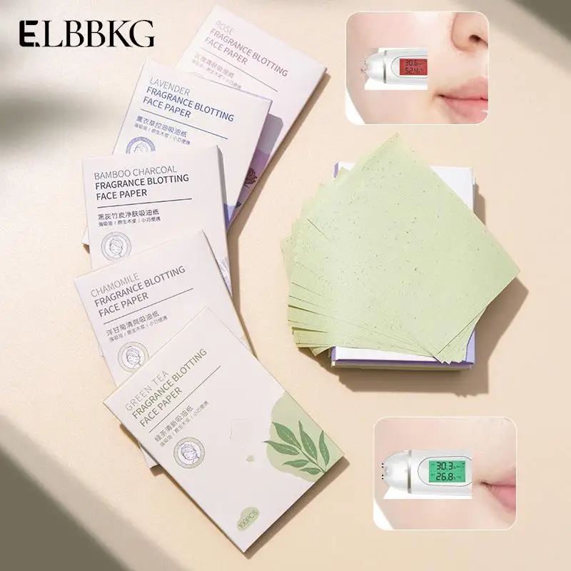 100Pcs/Box Face Oil Blotting Paper Portable Glossy Face Wipes Facial Cleanser Oil Control Oil-absorbing Face Cleaning Tools