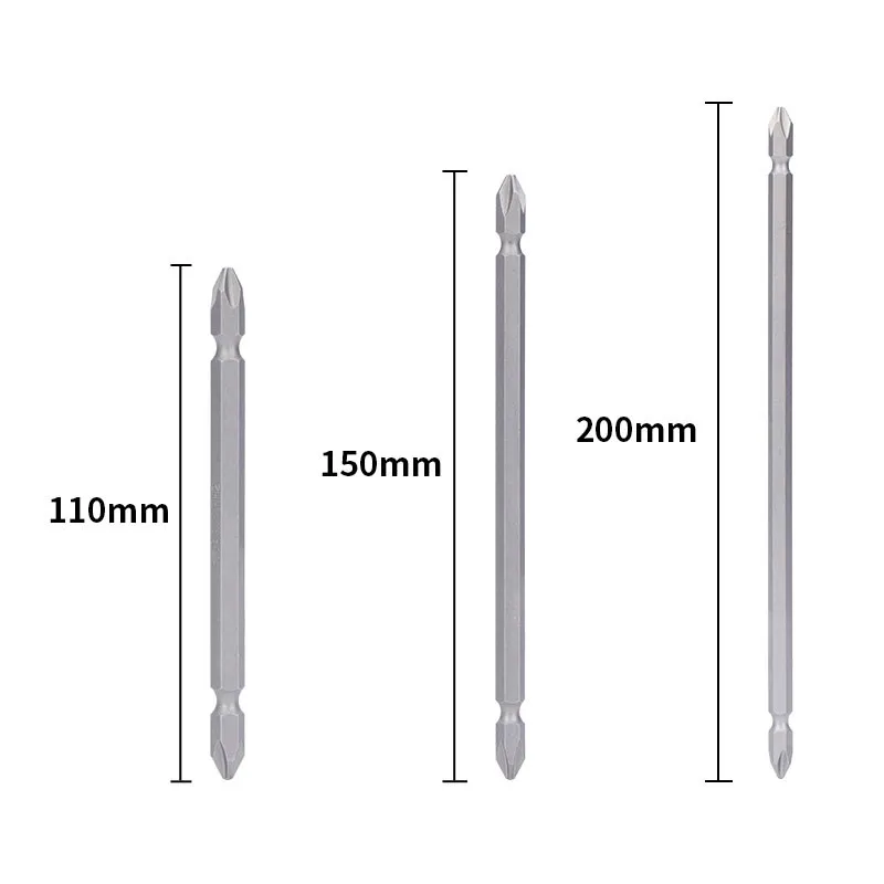XCAN 더블 헤드 스크루드라이버 비트, 직경 6mm, 마그네틱 크로스 헤드 스크루드라이버 비트, 110mm, 150mm, 200mm 길이 수공구