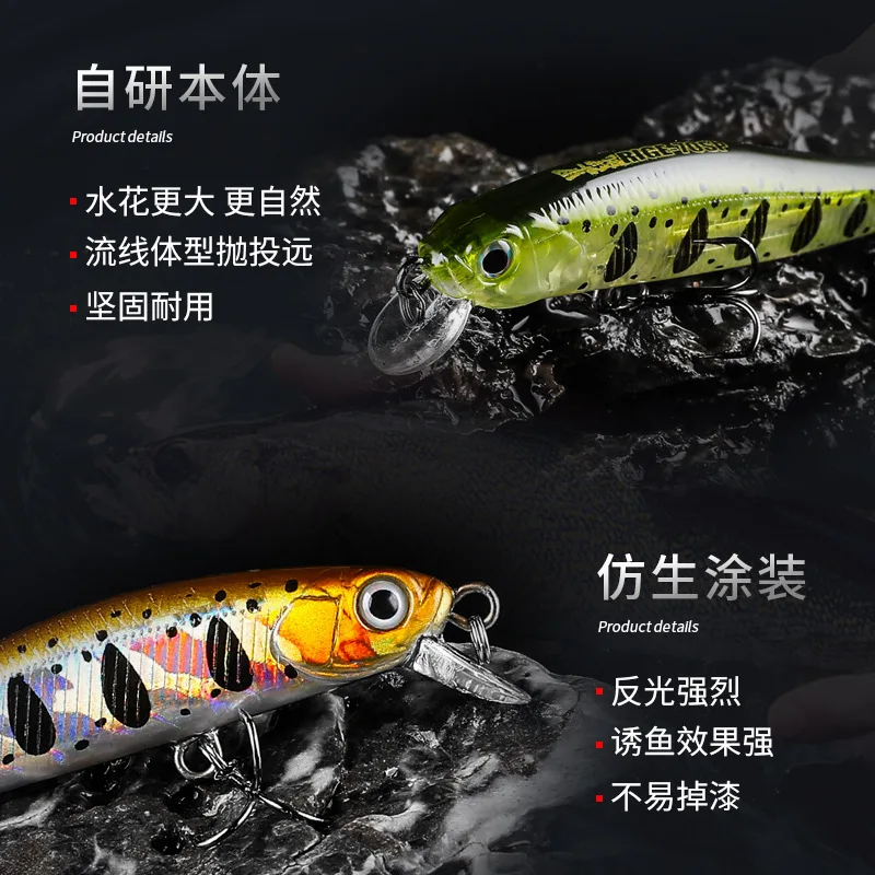 BEARKING Hot Model 70mm 5.2g Professional Quality Magent Weight Fishing Lures Minnow Crank Artificial Bait Tackle A06