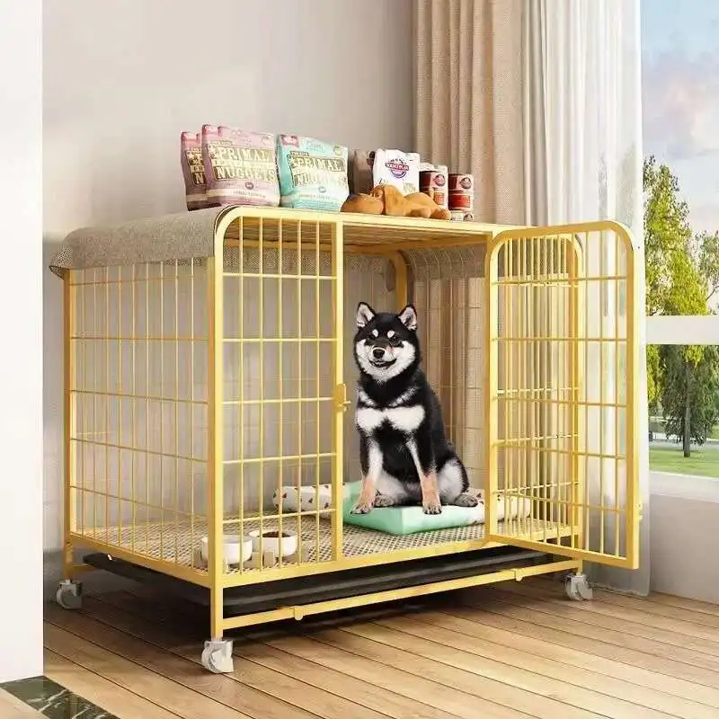 Dog Indoor with Toilet Separation Bold Pet Cage Golden Retriever