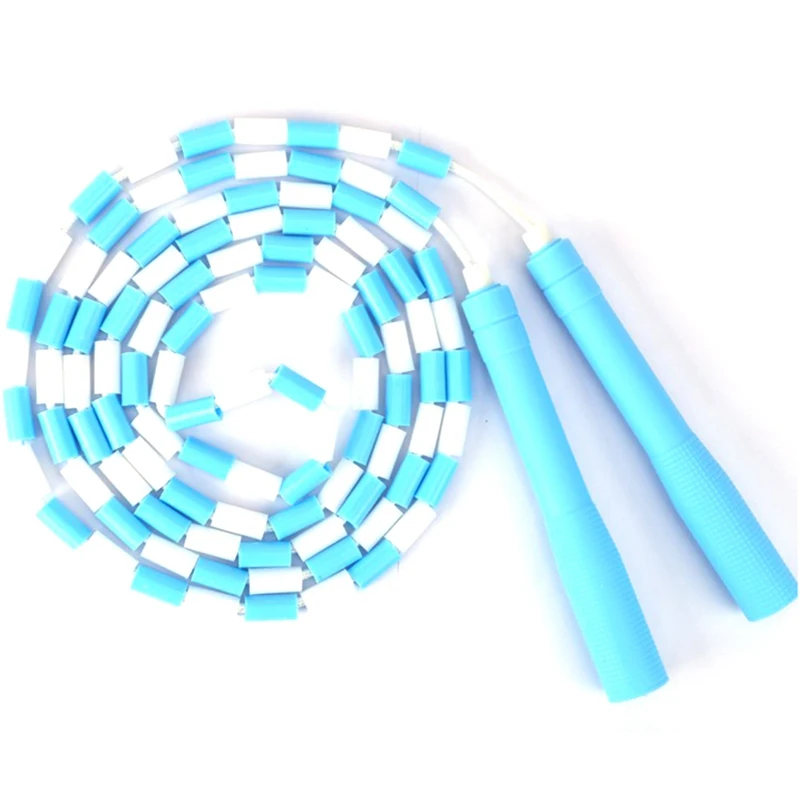 Soft Beaded Jump Rope Non-Slip Handle Adjustable Tangle-Free Segmented Fitness Skipping Rope Keeping Fit Training Playing