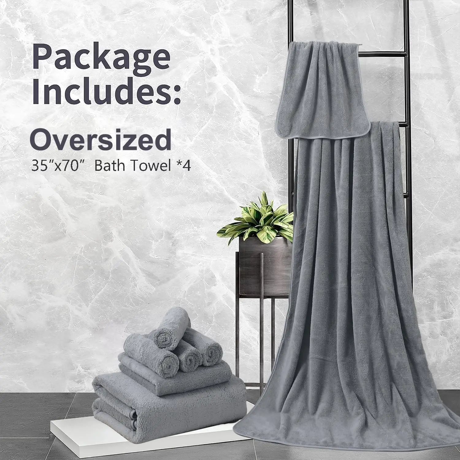 Oversized Bath Towels SET of 4 3