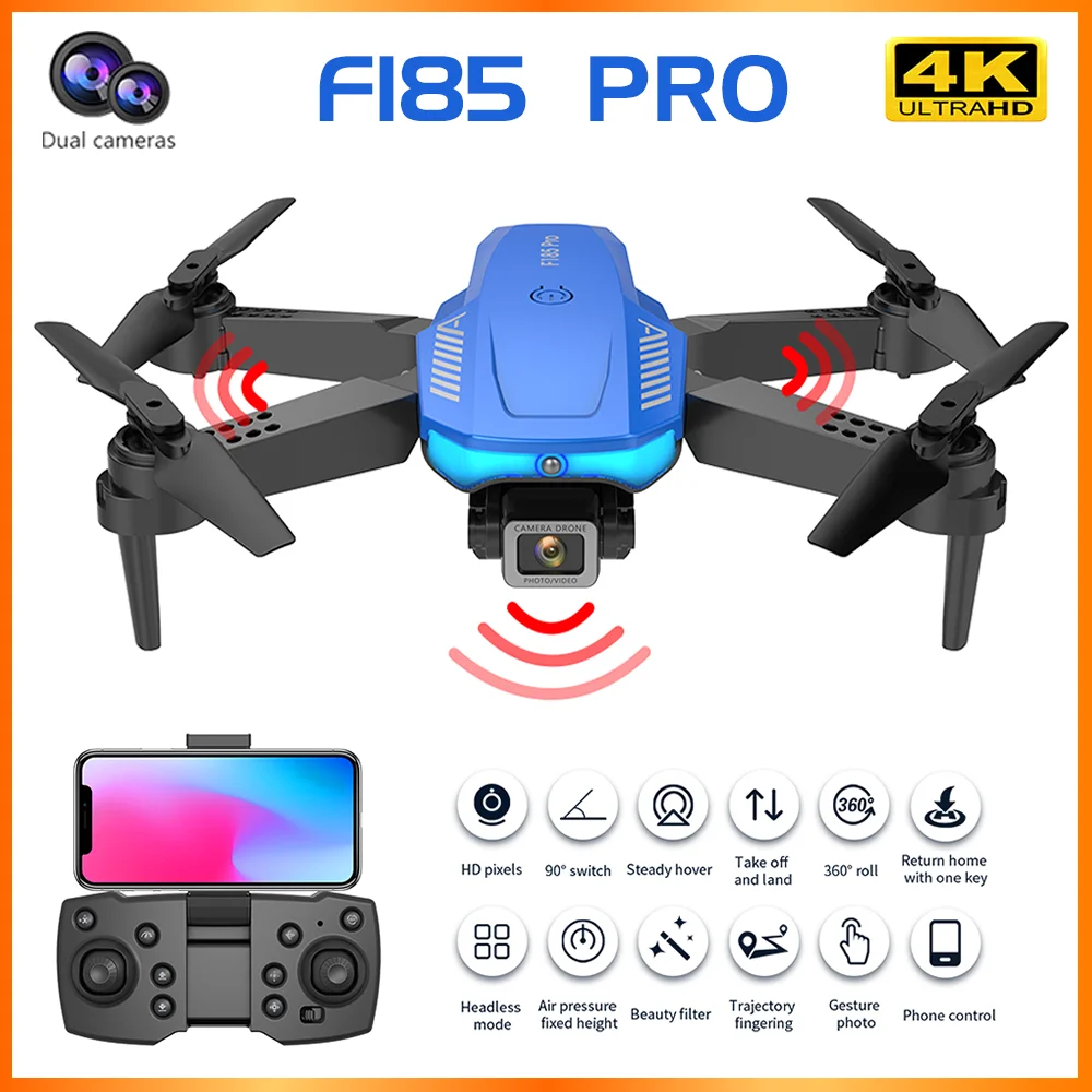 

HYRC F185 Remote Control Drone UAV Quadcopter with 4K HD Dual Cameras Wifi FPV Aerial Photography RC Dron Helicopter Aircraft