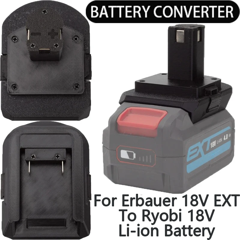 Battery Converter for Ryobi ONE+ 18V Li-ion Battery Tools to Erbauer 18V EXT Li-Ion Battery Adapter Power Tool Accessory