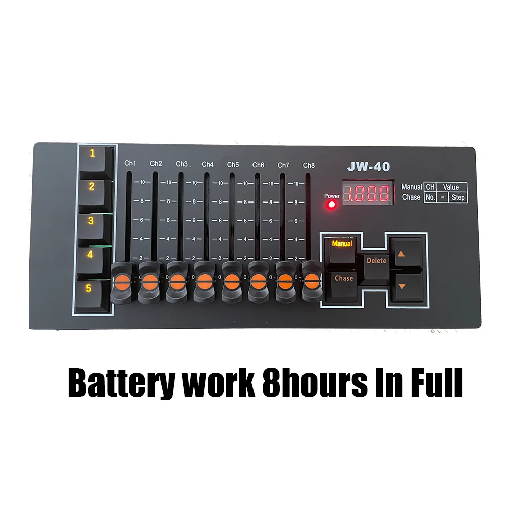 Mini DMX 512 Mixer MA Key Lighting Button Console Portable Battery Controller 40Channels 5Chase Desk For Stage Ligthing