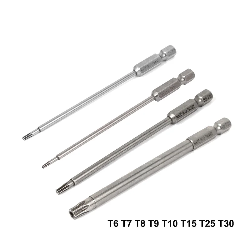 Uxcell T30 T25 T15 T10 T9 T8 T7 T6 Punta Per Cacciavite Di Sicurezza Torx Testa Torx Magnetica 1/4 "Gambo Esagonale 100Mm Utensili Manuali Di Riparazi