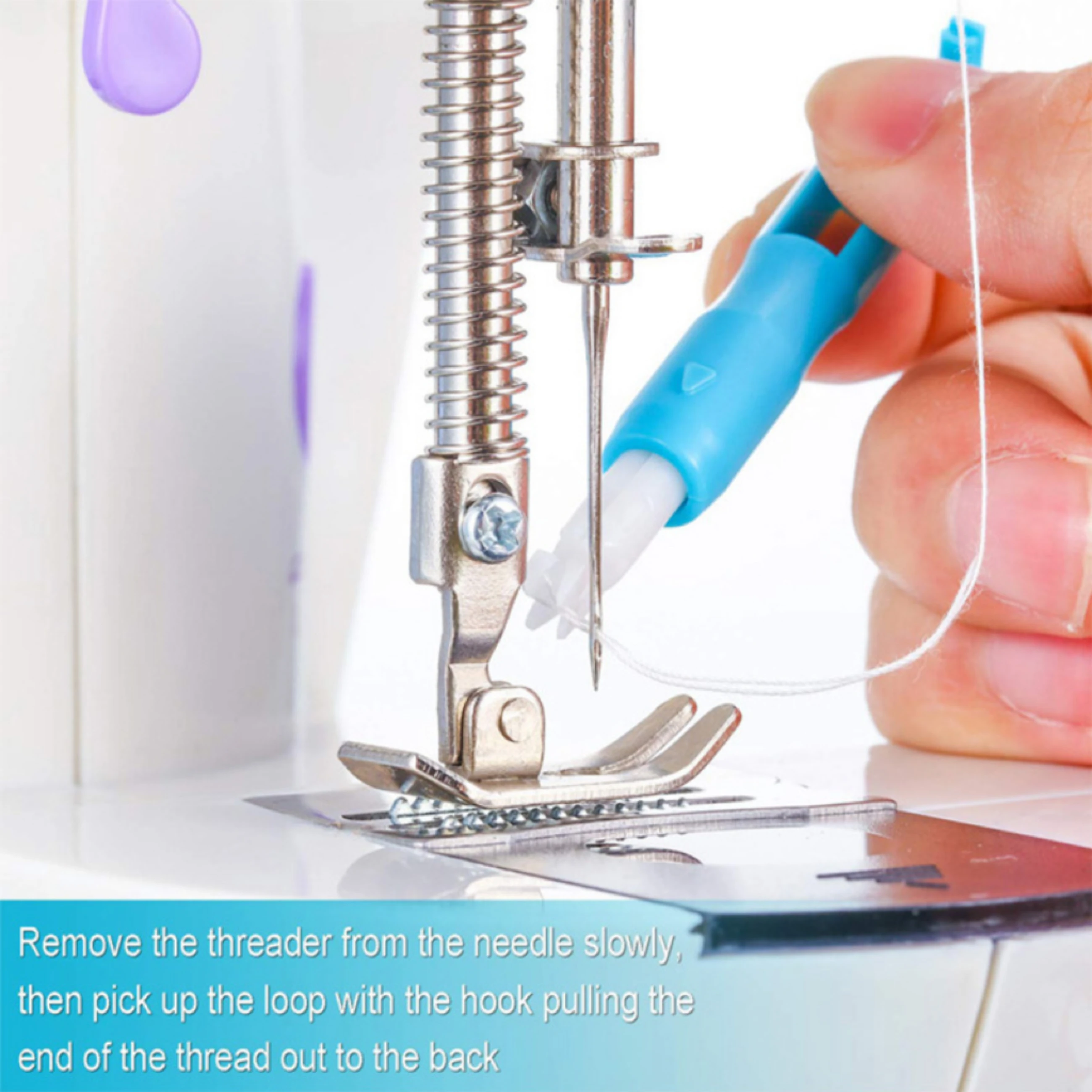 1Pcs Sewing Machine Needle Inserter Threader Stitch Insertion Tool Automatic Threader Quick Sewing Threader Needle Changer Hold