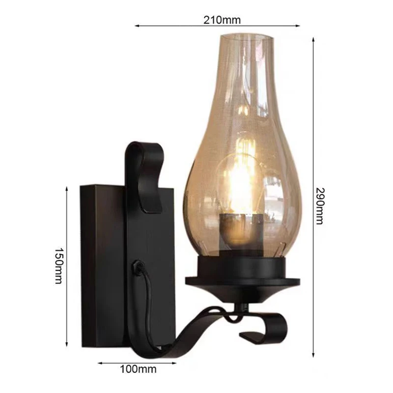 Loft industrial style wall lamp image 2