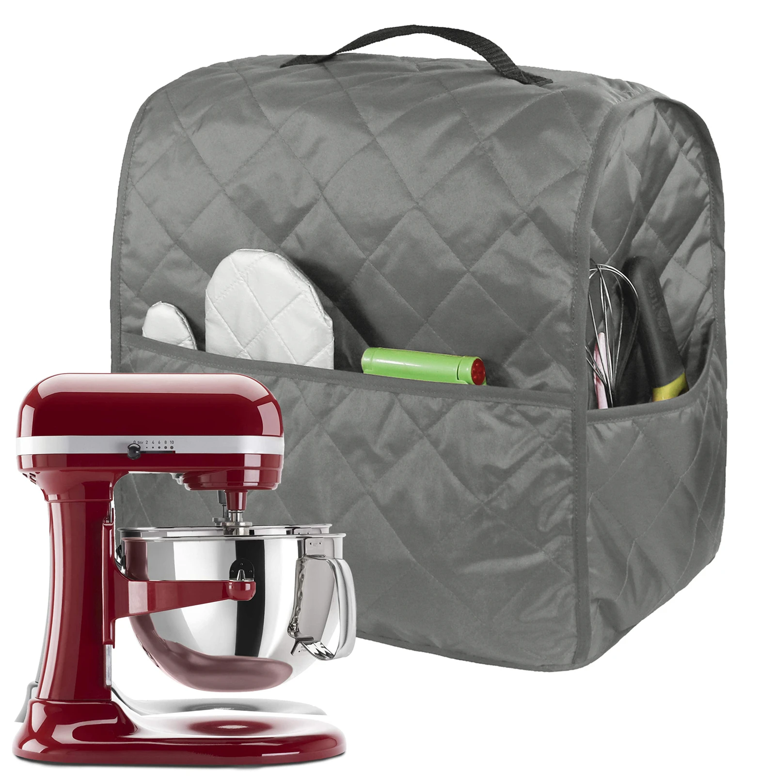 Stand Mixer Cover Compatible with KitchenAid Stand Mixer 4.5-5 Quart,  Portable Travel Storage Case Bag with Multiple Pockets and Handle for  Kitchen