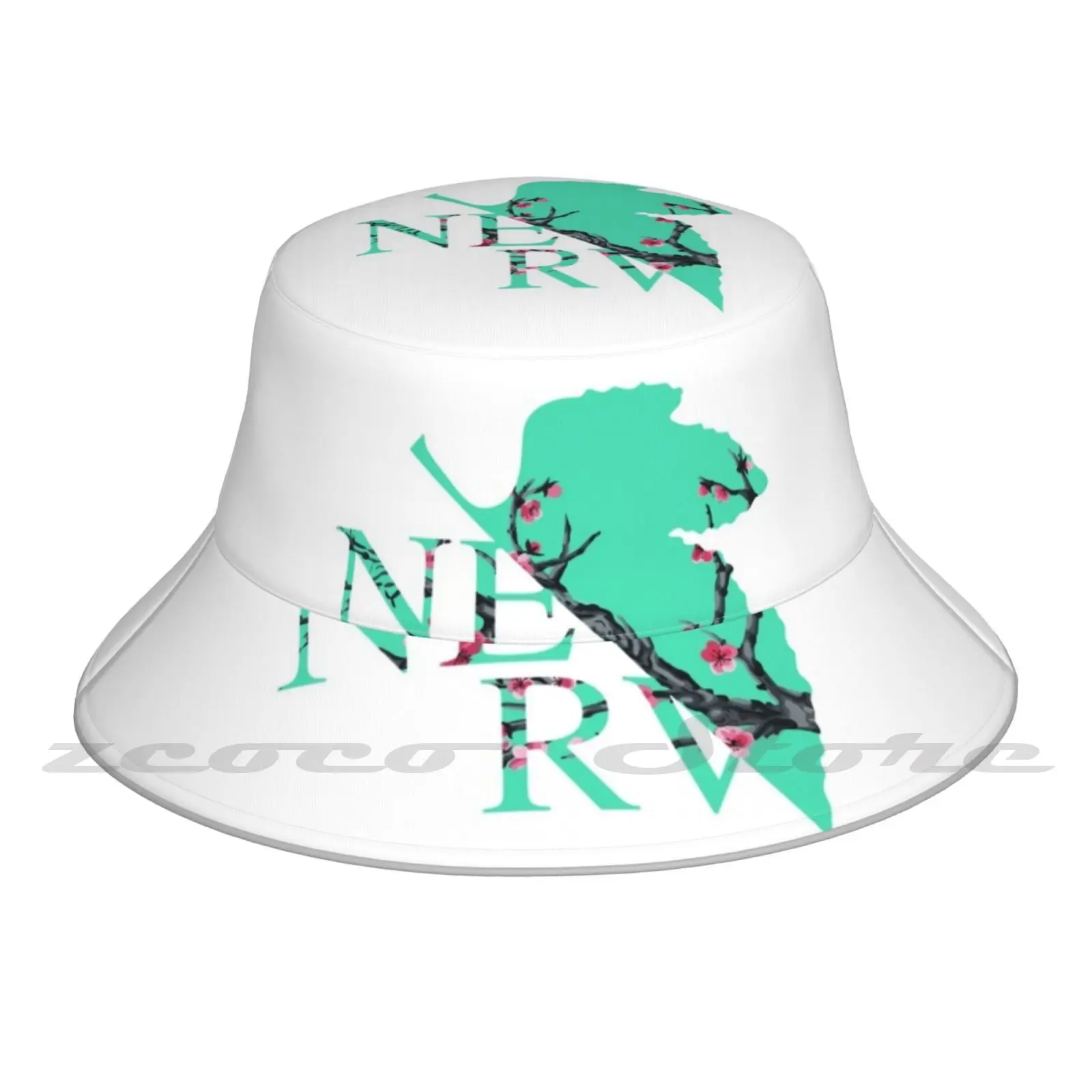 

- : Cap Diy Foldable Sunshade Fashion Leisure Bucket Hat Artsy Japanese Japan Tree Arizona Ice Tea Green Teal Anime Konosuba