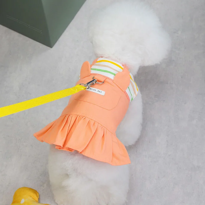 Strips Dog Dress Sleeveless Shirt Dresses - PeticaDeals