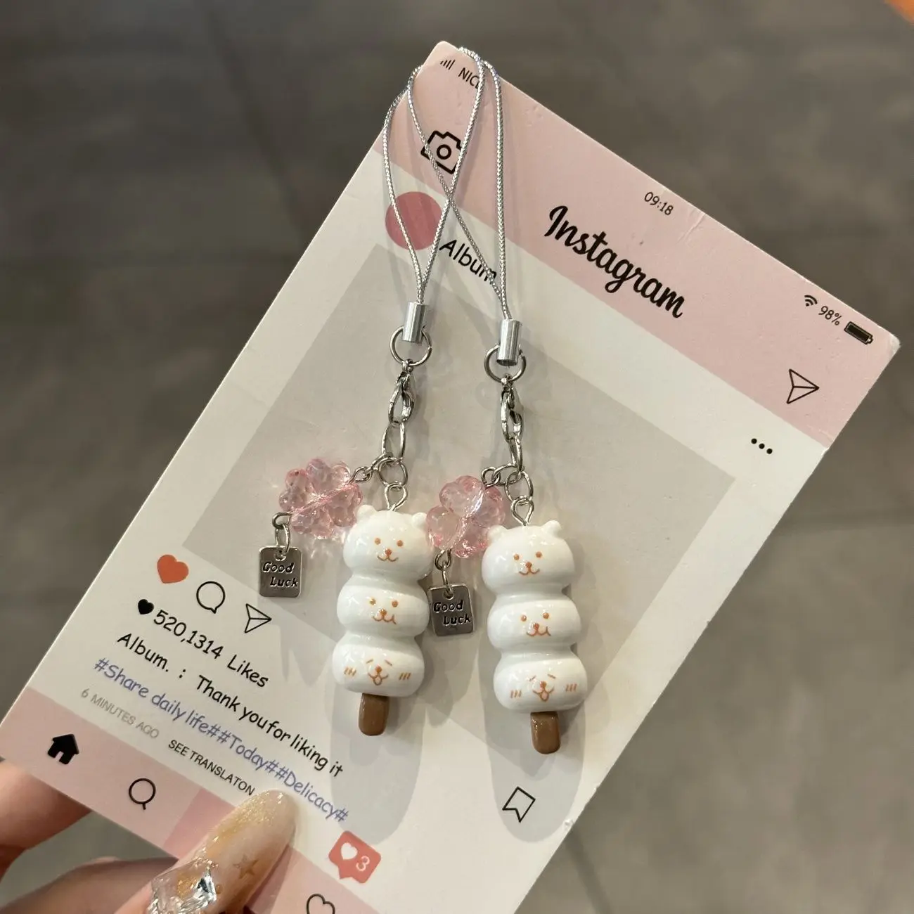 Charming Kawaii Cat Leaf Phone Charm - Handmade DIY Accessory