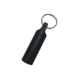 Compact Waterproof Aluminum Travel Pill Organizer with Sealed Keychain (Matte black)