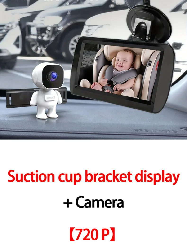 1080HD Night Vision Baby Car Mirror 4.3 Inch Screen Monitor Mount Desktop Rear F