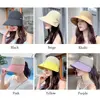 Summer Women Bucket Hat UV Protection Sun Hats Soft Foldable Wide Brim Outdoor Beach Hat Panama Cap Ponytail Cap 4