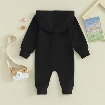 2023-08-25 Lioraitiin 0-12M Newborn Baby Boys Girls Clothing Zipper Hooded Jumpsuit Romper Long Sleeve Outfit Fall Winter Clothe 6