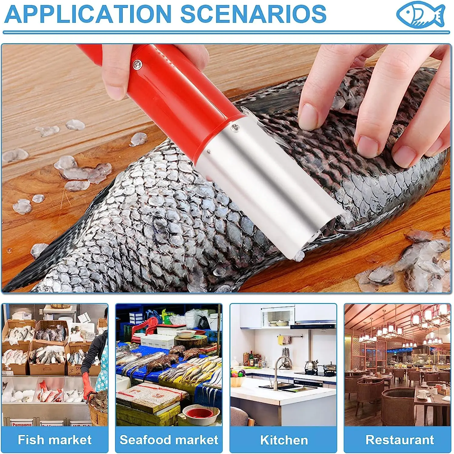 

15S Electric Fish Scaler Remover Cordless Powerful Fish Scale Scraper Cleaner Waterproof Portable Fish Scaling Tool