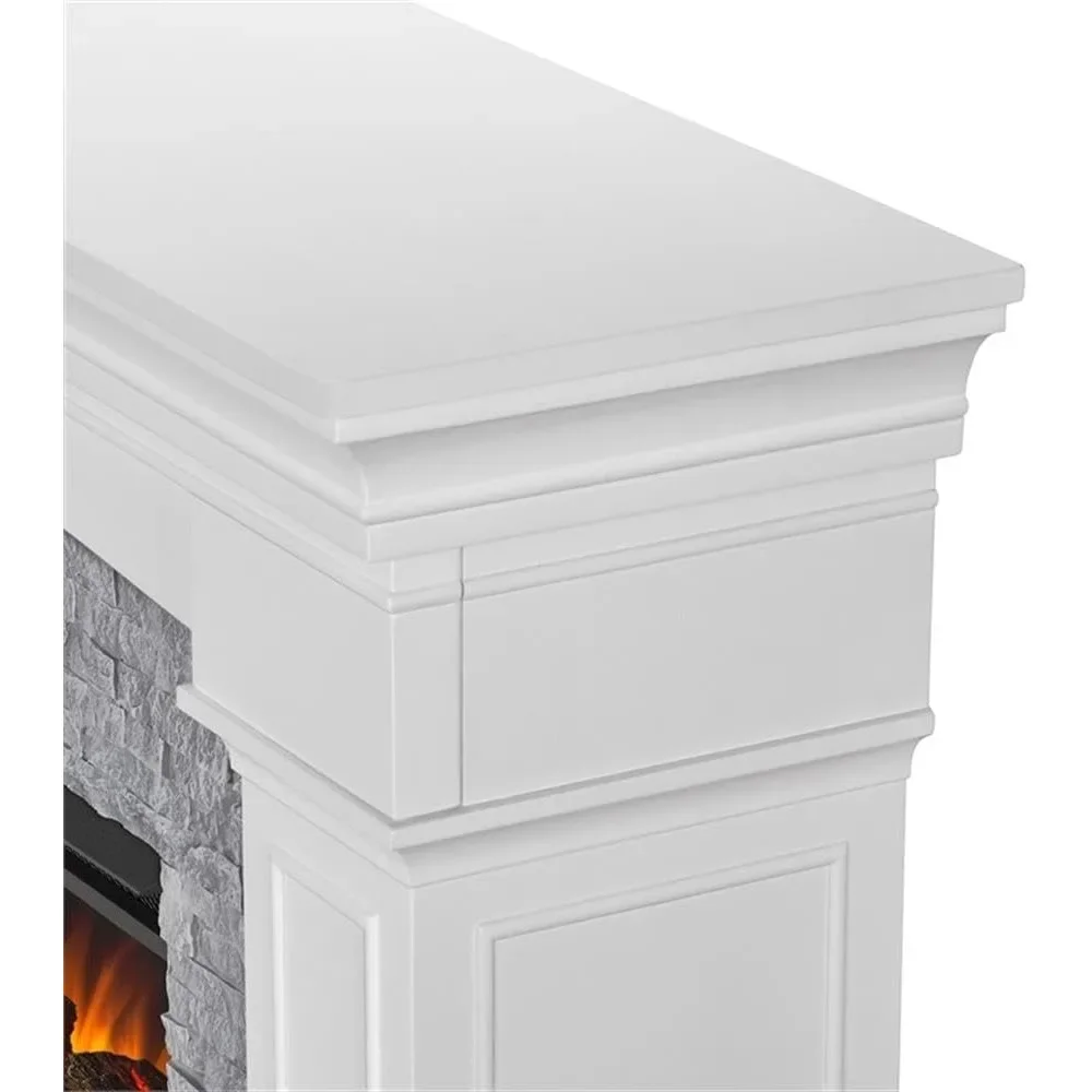 Deland Grand Electric Indoor Fireplace with Remote Control, Realistic Infrared Fireplace with Heater 6