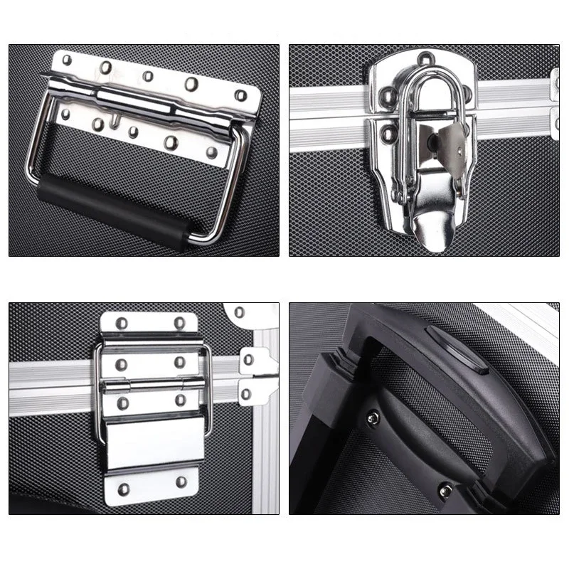 Aluminum Alloy Flight Case Audio Packaging Storage Transportation Portable Professional Complete Tools Boxes with Wheels Trolley 4