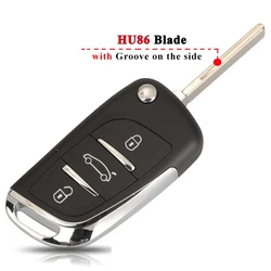 Jingyuqin 3 - Button Flip Folding Remote Car Key Shell Case (Hu83 Blade)