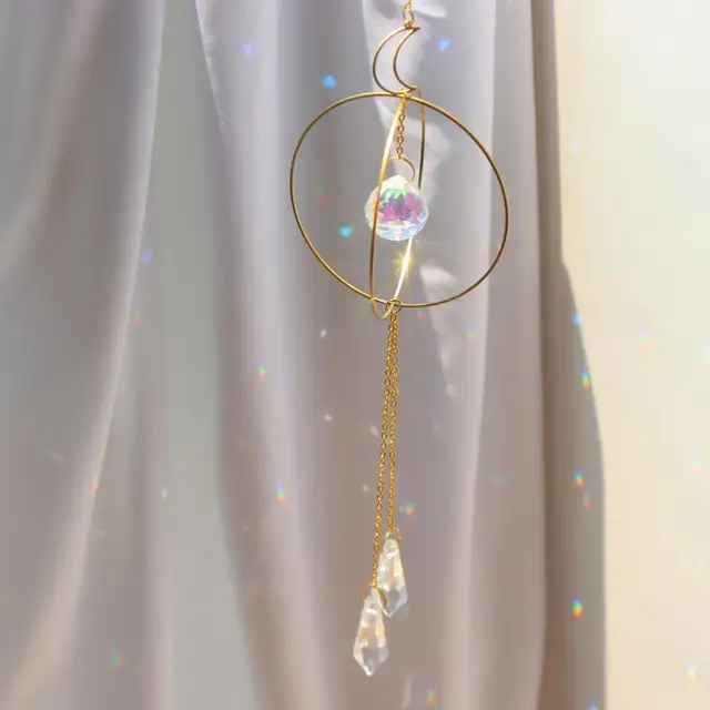 Kerti Napsütők Műszál Kristály Függő Medál Elegáns Dekoratív Ablak Függönyök Napkatcher Kert Dekoráció - Image 3