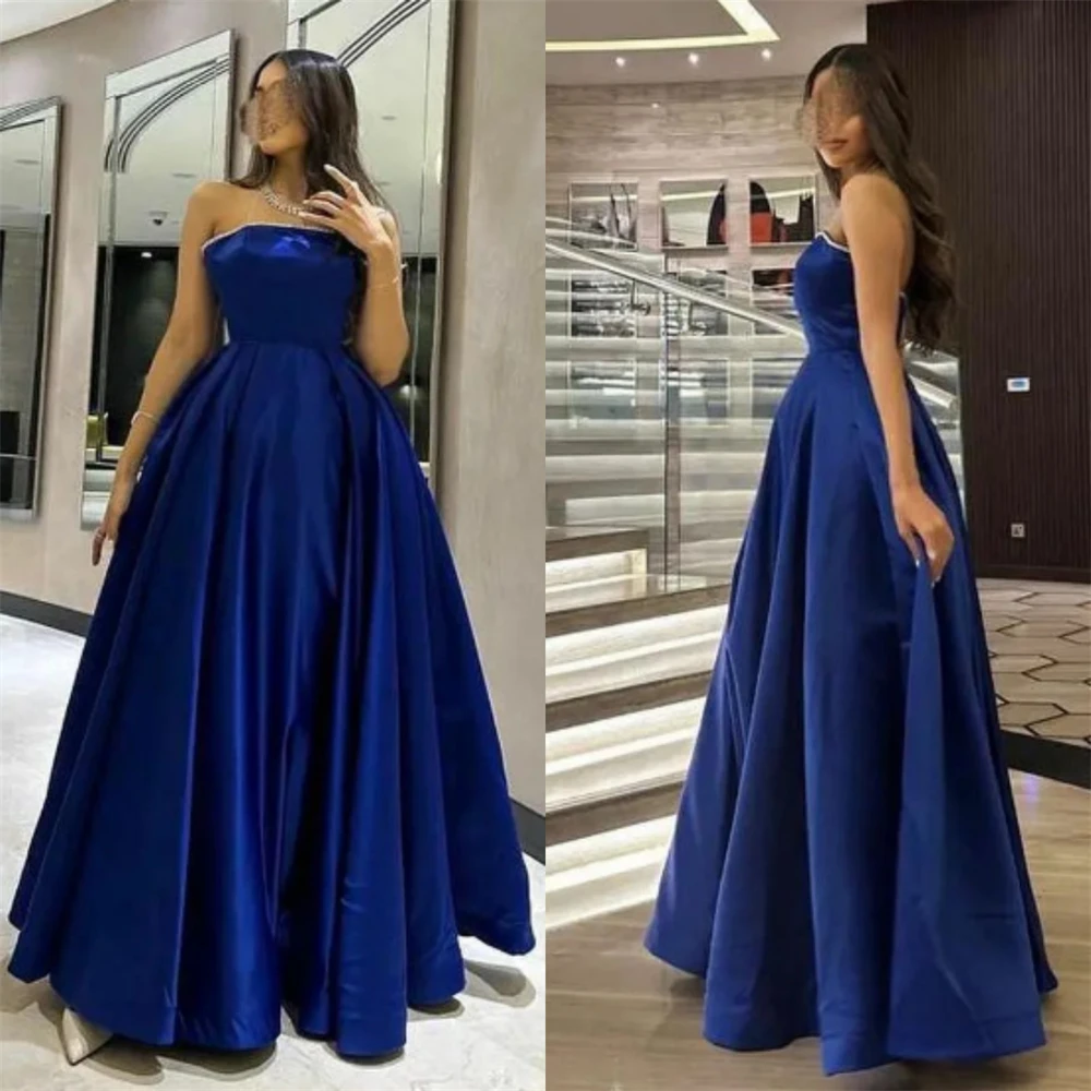 

Prom Dresses Exquisite Strapless Ball Gown Quinceanera Sequin Draped Satin Occasion Evening فستان سهرة نسائي فخمه 2023