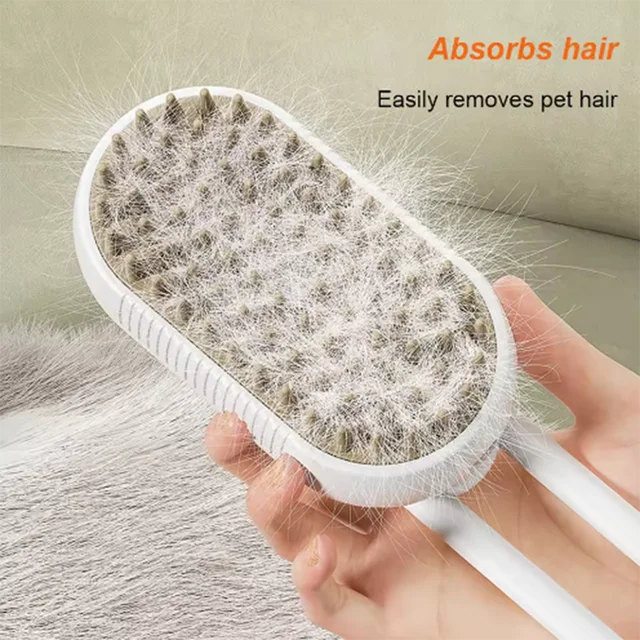 New Cat Dog Pet Spray Massage Brush One Button Steam Spray Folding Rotatable Floating Hair Bath Hair Removal Brush Comb 3