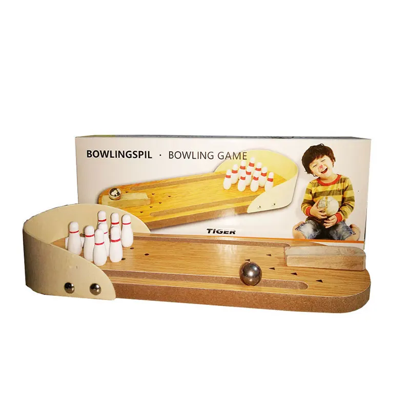 Bowling Board Game Children's Educational Wooden Toys Mini Bowling Ball
