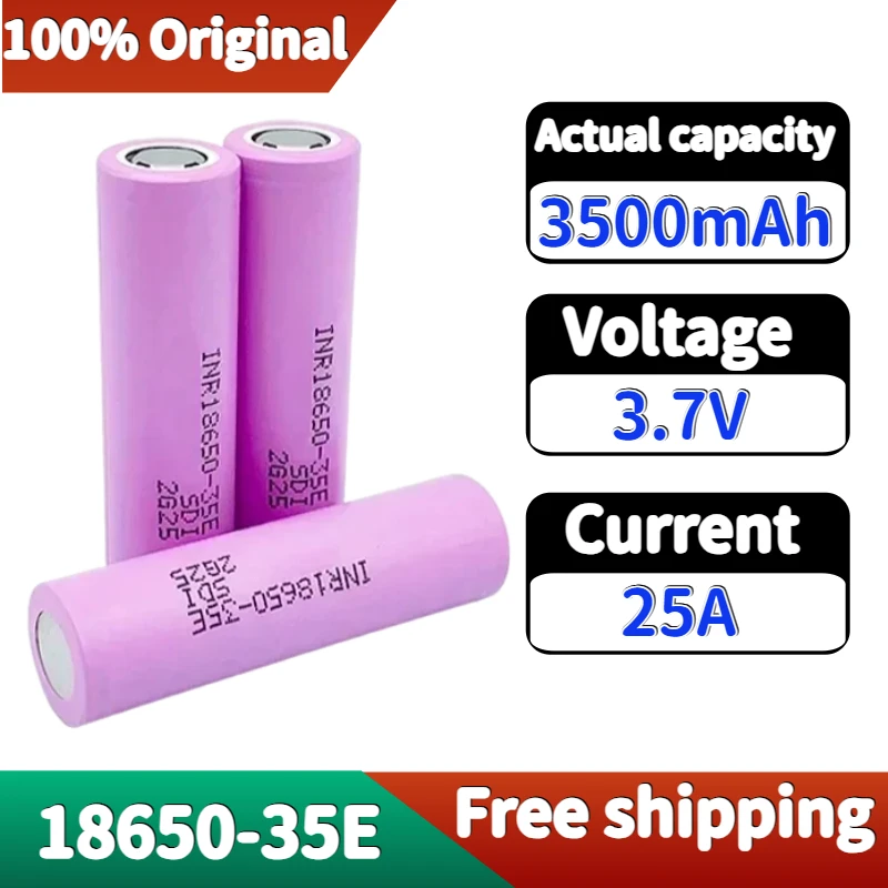 

35E 18650 Batterie 18650 35E 3500mAh 3.7V 25A 18650 Lithium - Ion De Haute Puissance Origine Outil Electrique 35E INR