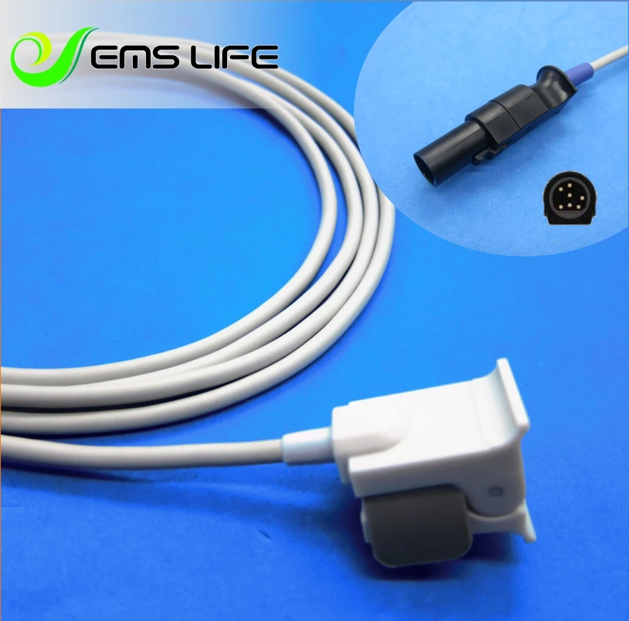 

Reusable adult AWT finger spo2 sensor for SXHILLER NELCOR MODULE ARGUS ROUND 7 PIN