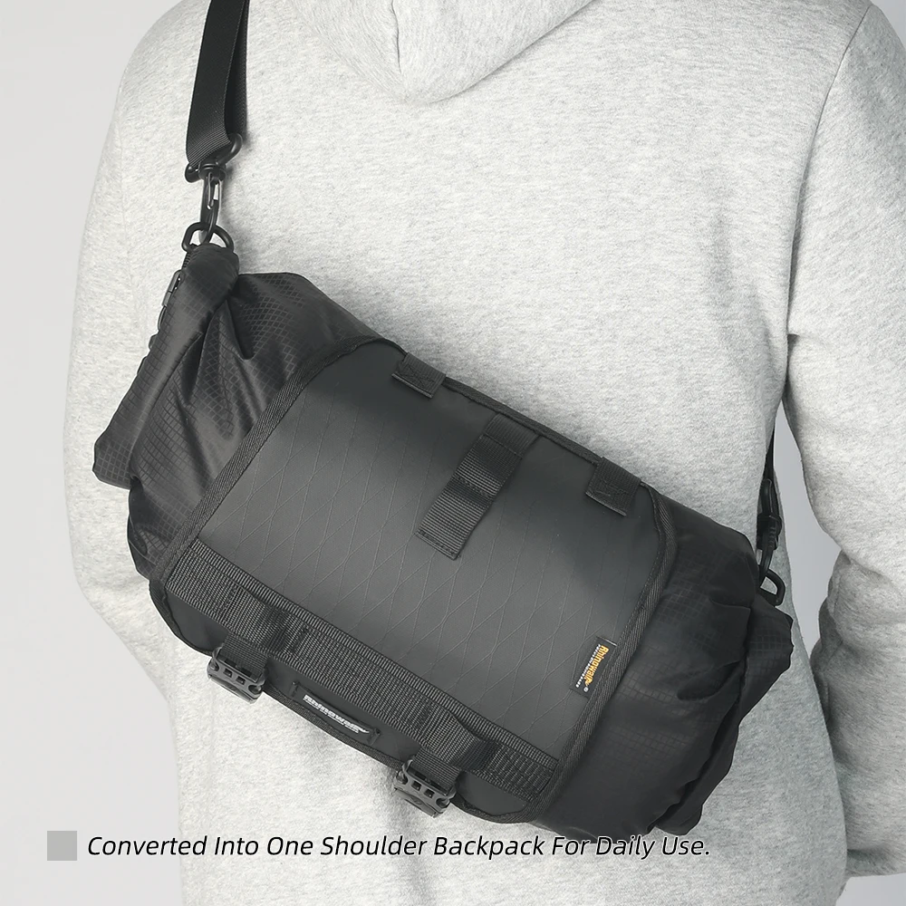 Rhinowalk Front Handlebar Bag 12L Waterproof Bike Mounting Kit With Replaceable Inner Bag Detachable Front Storage Luggage
