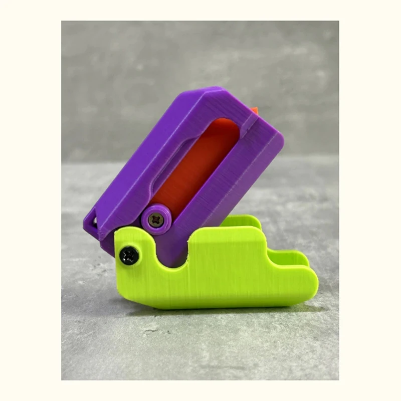 3D Carrot Gravity Knife Fidget Toys Children Fun Decompression Push Card Small Toys 3D Printing Plastic Carrot Knife