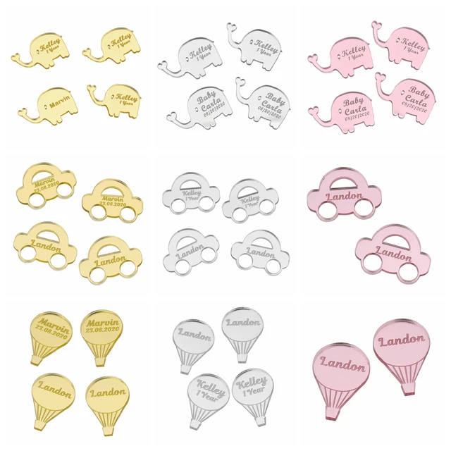 20/50/100Pcs ส่วนบุคคลแท็กแกะสลักกระจกอะคริลิคหมวดหมู่ชื่อเด็กตาราง Centerpieces ของขวัญอาบน้ําเด็กตกแต่ง Birth: 1