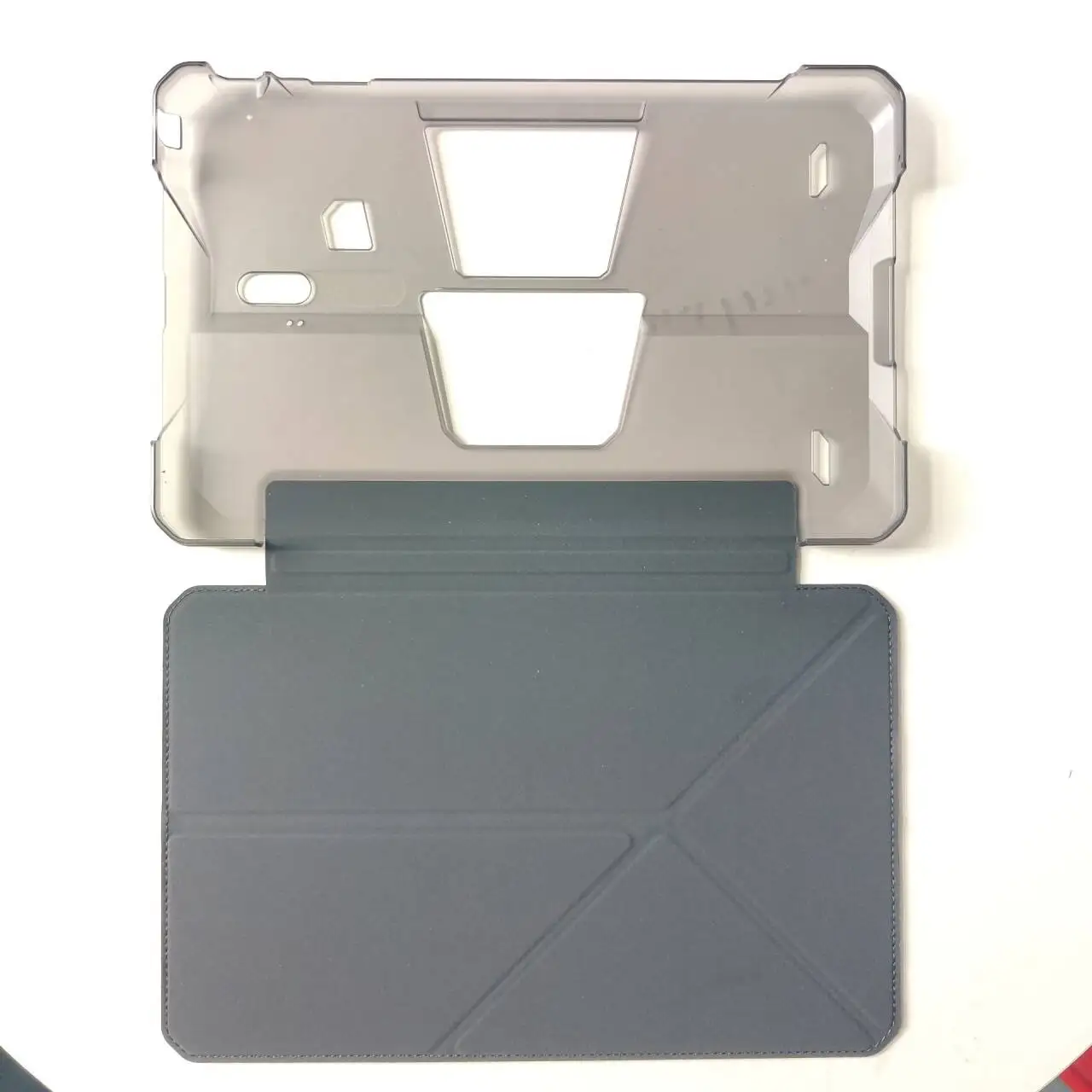 Silica Gel Tablet Case for 8849 Unihertz TANK E Pad TPU Silicone Transparent Cover Metal Holder Foldable Support Stand Kickstand tablet case
