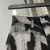 Spring and Summer New Korean Spice Girl Irregular Tie Dye High Waist Straight A-line Denim Wrap Hip Short 4