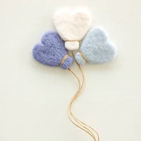Baby Photography Props Infant Colorful Wool Felt Balloon Prop Handmade Heart DIY Decorations Newborn Photo Shooting Accessories 4