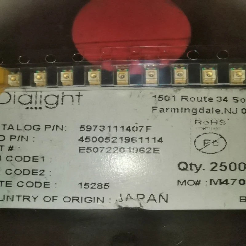 LED 1206(3015) 오목 거울 빨간색, 660nm 밝은 LED, 597-3111-407F, 20 개